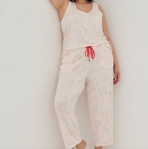 Torrid ***SET*** Cupro Brush Stoke Coral Sleep Lounge Set